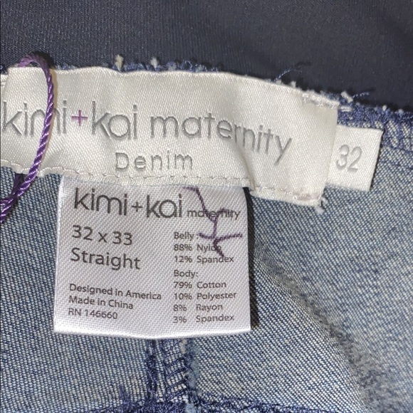 Kimi + Kai Maternity Straight Leg Denim Jeans - Picture 4 of 9